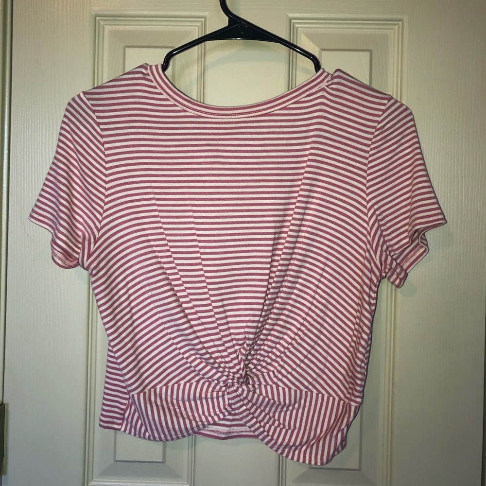 Fair pink striped crop top